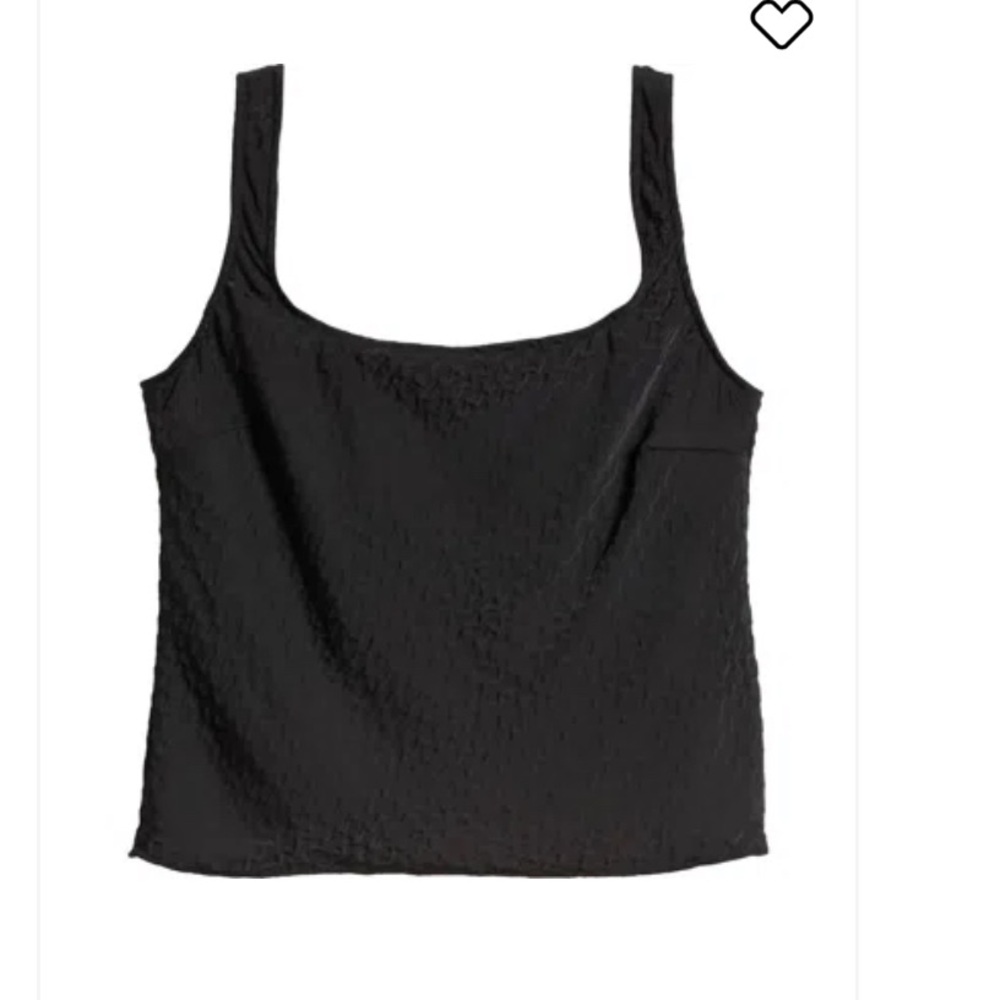NWT- ASTR THE LABEL TEXTURED SATIN TANK IN BLACK, size XL